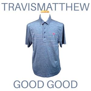 TravisMathew Good Good Short Sleeve Polo Shirt Navy Blue Men’s Large